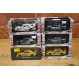 A collection of five Minichamps and one other cased 1:43 1994? Mercedes Benz AMG cars, two signed by