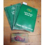 Three Repair operation manuals for Landrover Series II and III and a Merit Alfa Romeo super kit