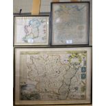 Map of Lorraine and Alsace, by P Duval, 1683, framed (lacks glass), Map of 'The Federate States of