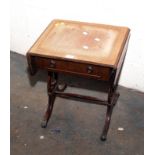 A reproduction mahogany miniature sofa table, 47cm wide