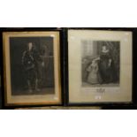 After Zuccheri, an engraving by Bartolozzi of Mary Queen of Scots, 46 x 29cm together with another