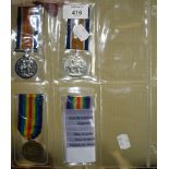 A First World War pair of medals and wound badge to 241276 Private R R Grier, Royal Warwickshire