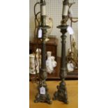 A pair of 20th century Louis Phillipe style table lamps, 53cm