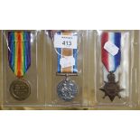 A 1914-1915 trio of medals to 977 Private J Hayes, Royal Warwickshire Regiment