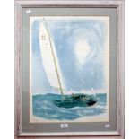 After Albany Wiseman (b.1930) An ocean racing yacht lithograph, pencil signed and numbered 66/150 57