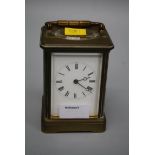 An early 20th Century five glass carriage clock, the brass case enclosing an eight day movement