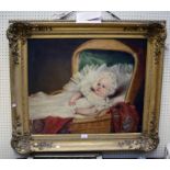 19th century English School A portrait of Mrs Mary Elizabeth Martin of Adderbury as an infant oil on