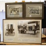 A framed and glazed photograph showing the staff of Hood's Ironmongers in Banbury standing beside