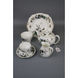 A Wedgwood ' Anemone' pattern bone china tea set for eight persons