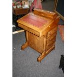 A Victorian walnut Davenport with simple fitted interior, 56cm