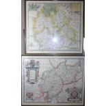 Christopher Saxon, map of Warwickshire and Leicestershire, 1576, reprint by Taylowe (1959), framed