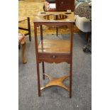 A George III mahogany night stand with middle frieze drawer, 37.5cm wide