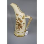 A Royal Worcester ivory ground ewer