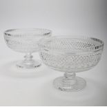 A pair of 20th century Waterford cut crystal pedestal fruit bowls of generous proportions, marked to