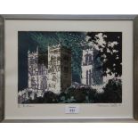 Norman Wade, 1970 Durham Cathedral print framed no. 49/60