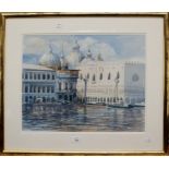 Brian Moore (20th century British) St Mark's Square, Venice watercolour, signed lower right 38 x