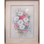 F.M. Walters (20th century) Oxeye daisies and other flowers watercolour, signed lower right 43 x