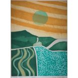 John Brunsdon (British 1933-2014) 'Green Sun' an etching, pencil signed, titled and numbered 9/150