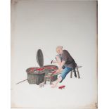 Early 20th century Chinese School A folio of eight watercolour studies of tradesmen and other