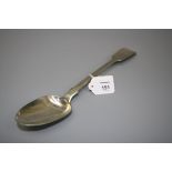 An Old English pattern silver basting spoon with monogrammed handle, London 1857