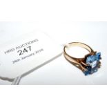 A blue stone ring in 10ct gold setting