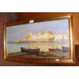 WESSON - oil on board of Valetta Harbour - 30cm x