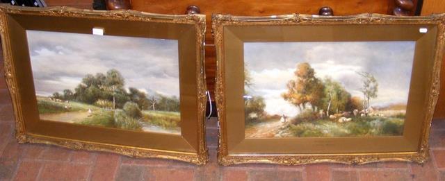 N FOWLER WILLATT - pair of watercolours entitled "