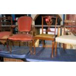 Set of four antique chairs, including French armch