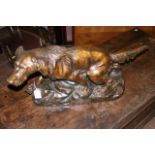 A French plaster dog ornament - 66cm long