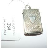 Silver vesta case with engine turned decoration -
