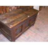 A period oak panelled coffer - 122cm