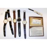 A gent's Longines wrist watch with date aperture a
