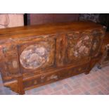 A Middle Eastern style hand painted sideboard with