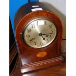 Inlaid Edwardian mantel clock - 30cm high