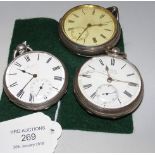 A gent's silver cased pocket watch, together with