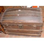 An antique dome top trunk - 80cm