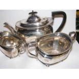 Three piece silver teaset - Sheffield 1926 - 41 ou