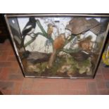 A Victorian stuffed and mounted animal montage, in