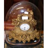 A 19th century French mantel clock under dome - 44