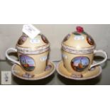 A pair of 19th century hand painted Meissen style