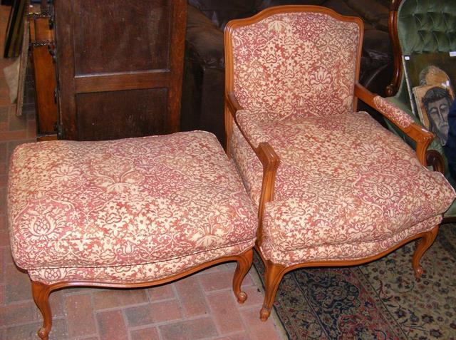 French style armchair with cabriole front supports