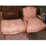 French style armchair with cabriole front supports
