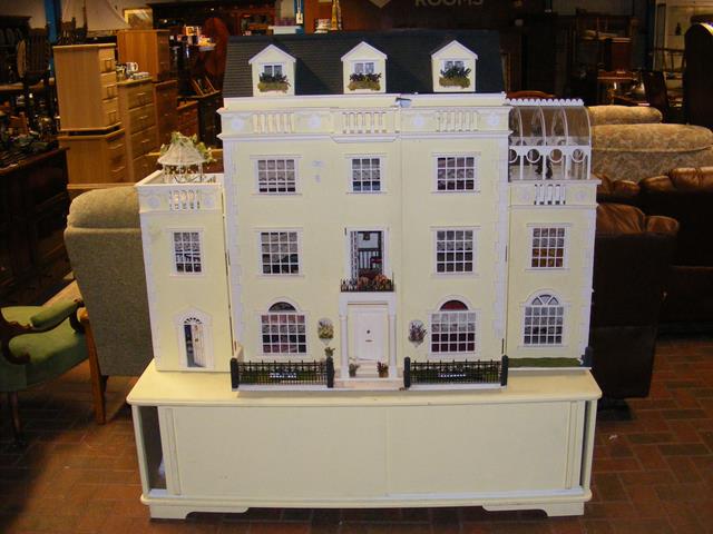 An impressive Georgian style doll's house with ful