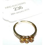 A 9ct gold citrine ring