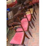 Four antique dining chairs
