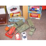 A Dinky Supertoy transporter, Army transporter, et