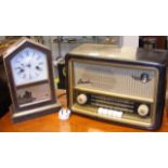 An old Bush Bakelite radio, together with an antiq