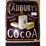 An early original glass Cadbury's Cocoa advertisin