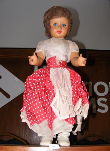 A 20th century doll with sleepy blue eyes - height