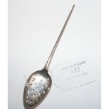 Early silver mote spoon by James Tookey
